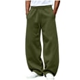 thumbnail image 1 of Men's Solid Color Pocket Drawstring Elastic Waist Casual Fashion Jogger Pants, 1 of 5
