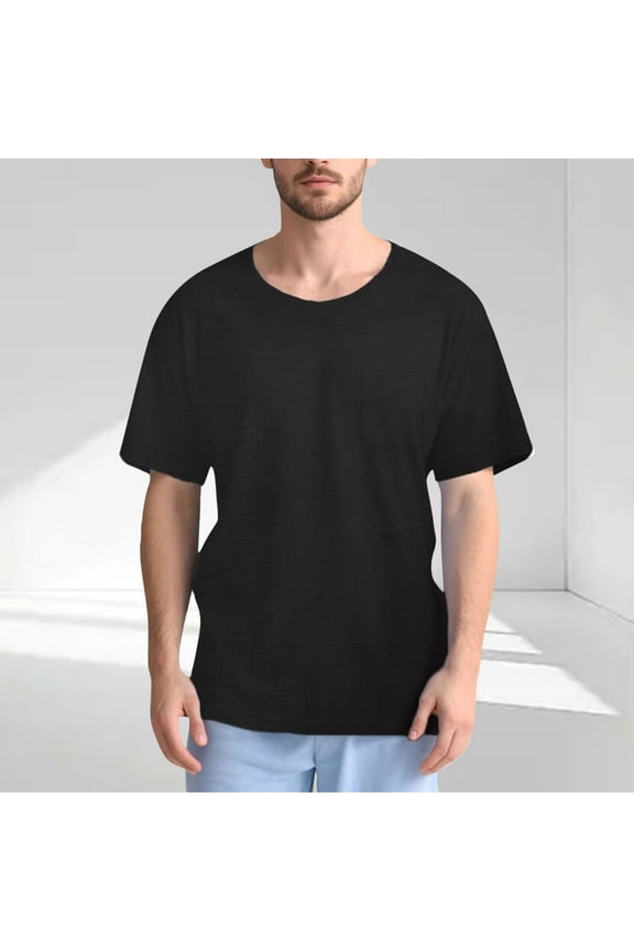 Men's Solid Color Postoperative Recovery Removable Short Sleeved Fully Open Side Button Adaptive Blouses Shirts Workout Tops Summer Clothes