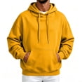 thumbnail image 1 of Men's Solid Color Pullover Hoodie with Drawstring Hood and Kangaroo Pocket Casual Sweatshirt Top, S-3XL, 1 of 8