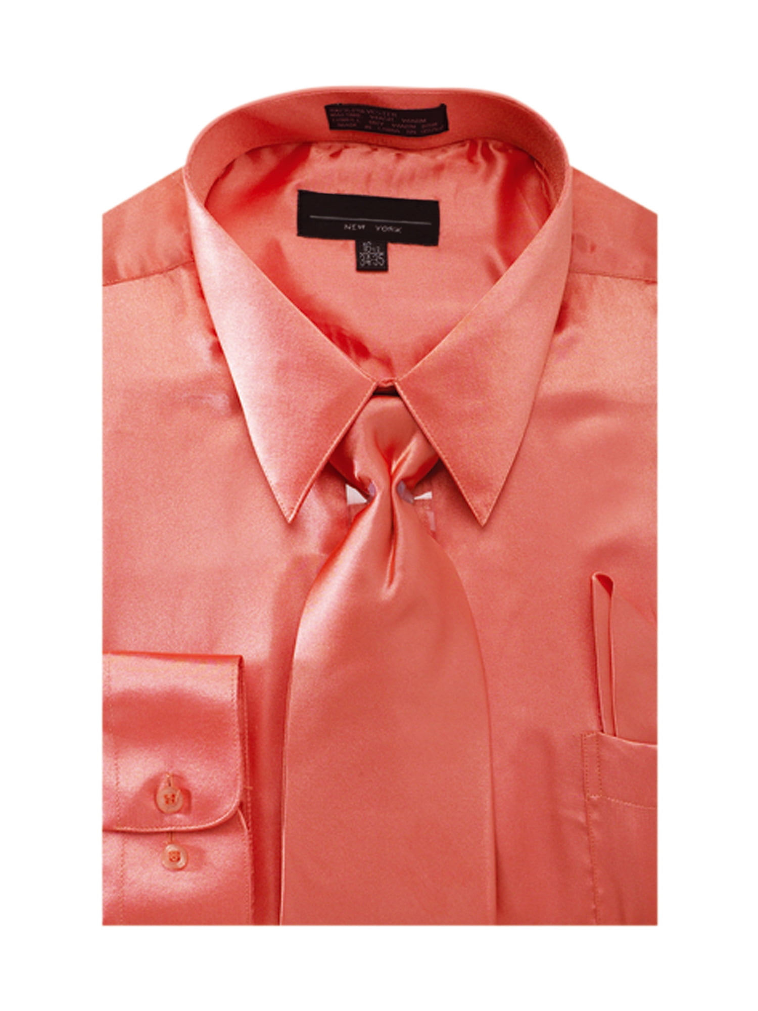 Fashion Cheap Priced Sale Men'S New White Satin Dress Shirt Tie Combinations Set Men'S Dress Shirt main image 1