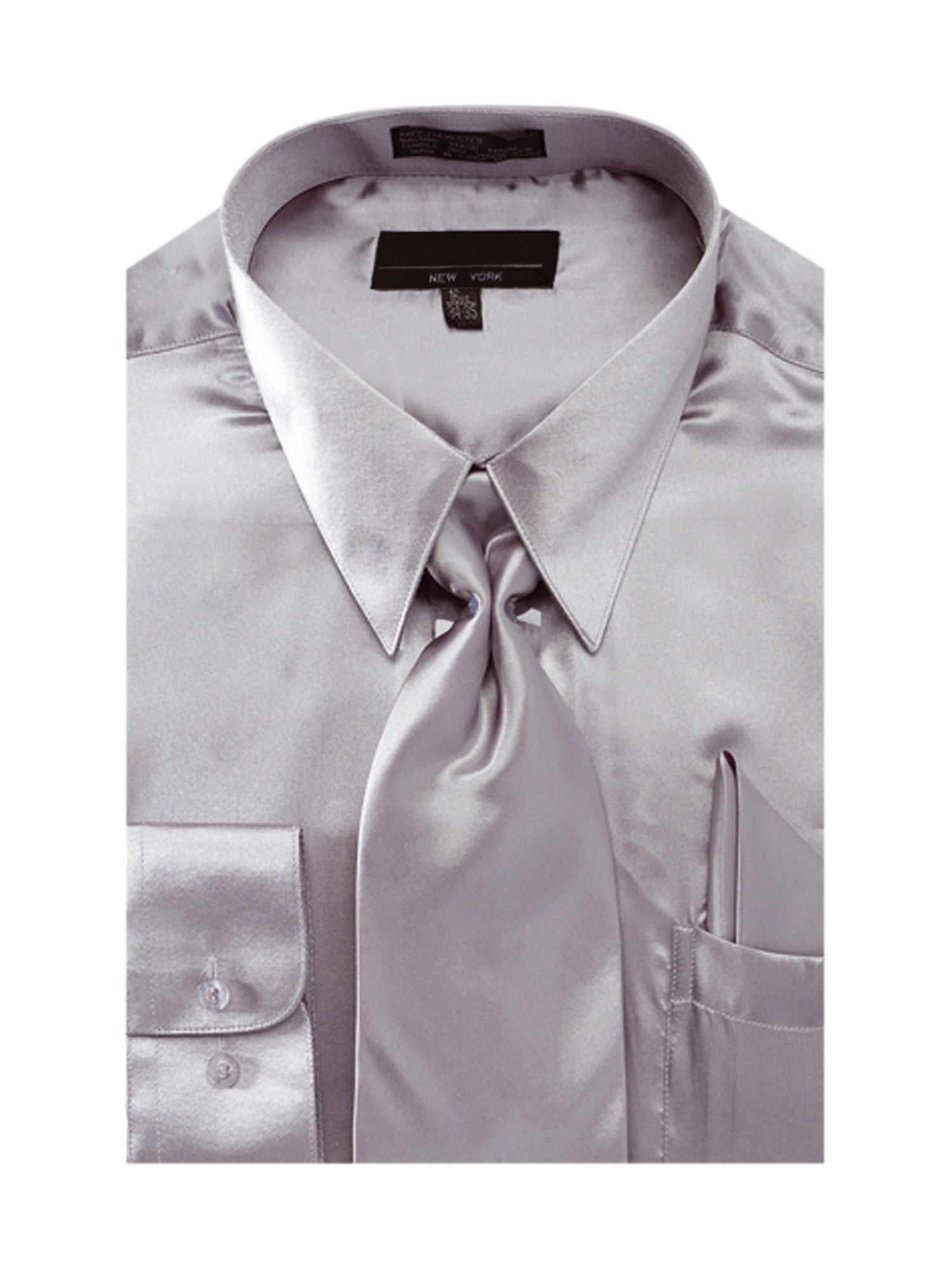 Fashion Cheap Priced Sale Satin Tan ~ Beige Dress Shirt Combinations Set Tie Hanky Men's Dress Shirt main image 0