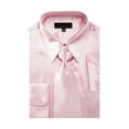 thumbnail image 1 of Men's Solid Color Satin Dress Shirt Tie and Hanky Set, 1 of 1