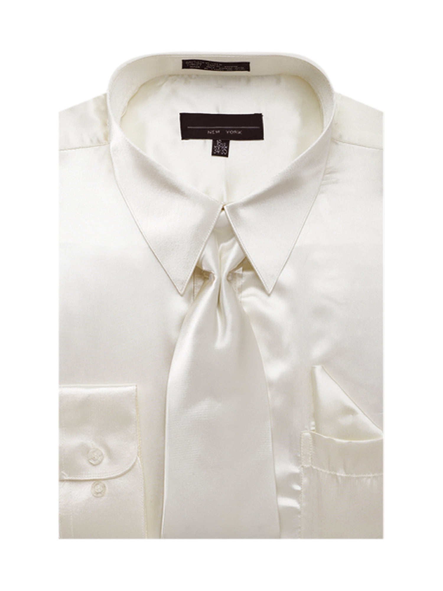Men's Solid Color Satin Dress Shirt - Walmart.com