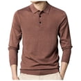 thumbnail image 1 of Men's Solid Color Shirt Collar Knit Sweater - Slim Fit Pullover, Polyester Spandex, M-XXXXL, Autumn/Winter Base Layer, 1 of 4