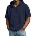 thumbnail image 1 of Men's Solid Color Short Sleeve Hooded T-Shirt | Lightweight & Breathable Casual Top, 1 of 8