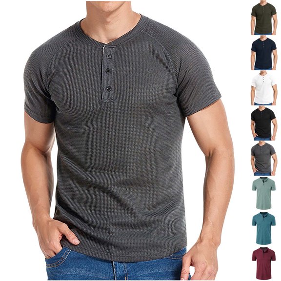 Men's Solid Color Short Sleeve Round Neck T-Shirt Top Casual Daily Crewneck Tee Soft Cotton Breathable Loose Fit Modern Fashion Essential Gift for Him | AESTIVO,Black L