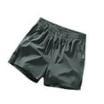 thumbnail image 1 of Men's Solid Color Shorts - Ice Sense Zip Pockets, Elastic Waist, Five Point Pants, Polyester, Fit for Sport/Beach, Line Dry, 1 of 3