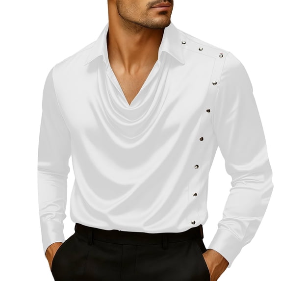Men's Solid Color Silk Satin Casual Shorts with Pleats and Elastic Waist for Comfortable Lounge, Sleepwear, and Home Wear