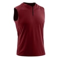 thumbnail image 1 of Men's Solid Color Sleeveless Hooded Sweatshirt Fitness Zip-Up Top, 1 of 6