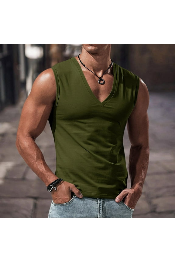 Men's Solid Color Sleeveless Waistcoat for Casual Wear and Exercise