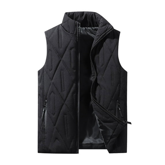 Men's Solid Color Sleeveless Warm Top Outdoor Golf Hiking Outdoor Travel Camping Vest Casual Lightweight Travel Jacket