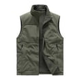 thumbnail image 1 of Men's Solid Color Sleeveless Warm Top Outdoor Golf Hiking Outdoor Travel Camping Vest Casual Lightweight Travel Jacket, 1 of 7
