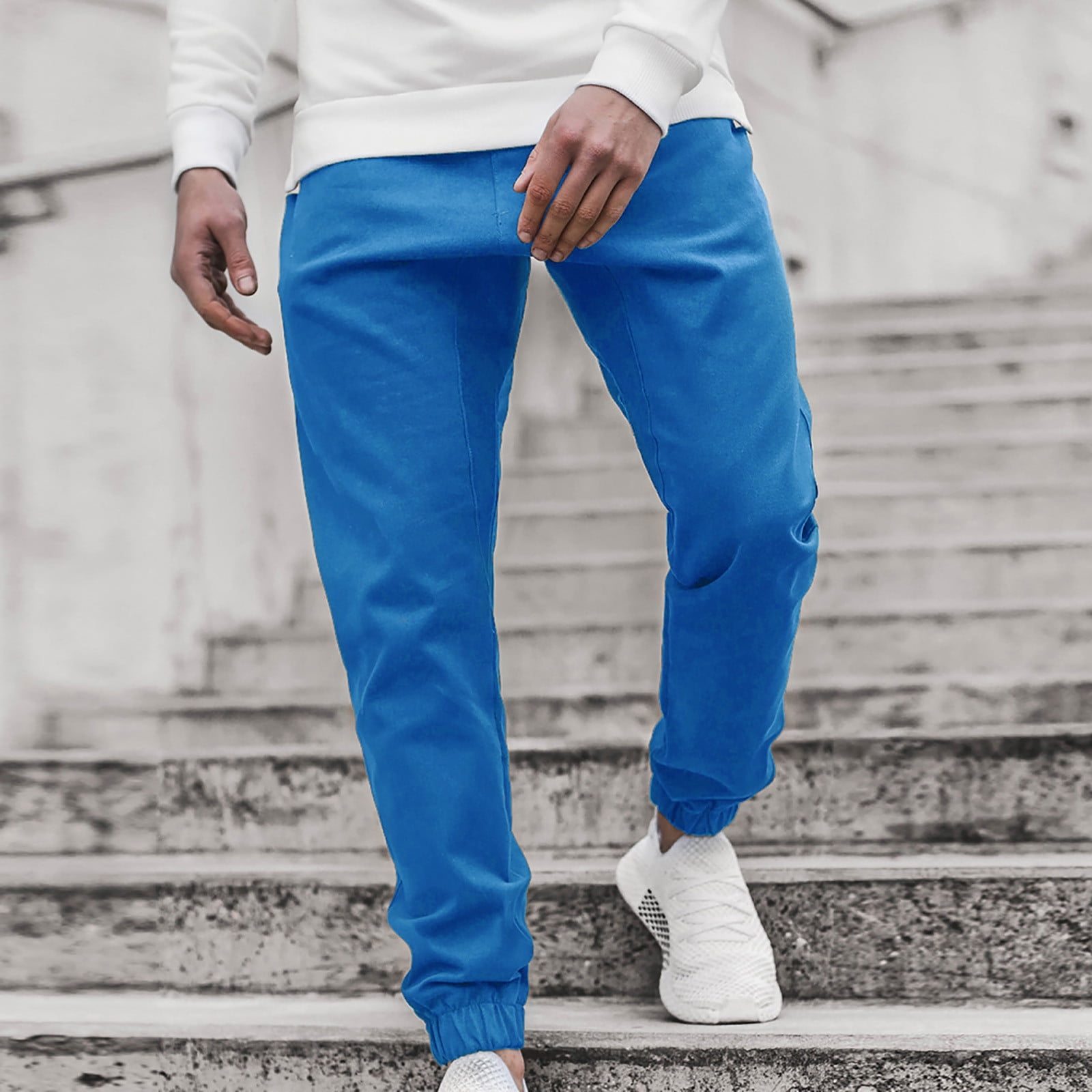 Solid color joggers sales