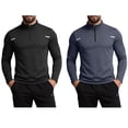 thumbnail image 1 of Men's Solid Color Stand Collar Full-Zip Fitness Training Top Long Sleeve Performance Workout Casual Sports Suit Jacket Quick Dry Breathable Elastic Outdoor Running Golf For Men, 1 of 7