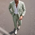 thumbnail image 1 of Men's Solid Color Suit Pants Set 2-Piece Business Formal Wedding Blazer Dress Trousers Suit for Men, 1 of 5