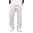 thumbnail image 1 of Men's Solid Color Sweatpants Loose Fit Casual Lounge Pants with Side Pockets 2XL, 1 of 1