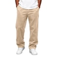 thumbnail image 1 of Men's Solid Color Sweatpants Loose Fit Casual Lounge Pants with Side Pockets L, 1 of 8