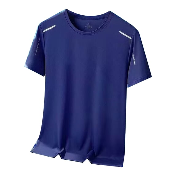 Men's Solid Color T-Shirts Polyester Casual Outdoor Relaxed Fit Summer