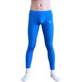 thumbnail image 1 of Men's Solid Color Thermal Double Sided Brushed Fleece Base Layer Slim Warm Leggings Compression Pants, 1 of 7