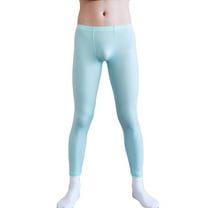 Men's Solid Color Thermal Double Sided Brushed Fleece Base Layer Slim Warm Leggings Compression Pants