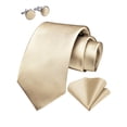 thumbnail image 1 of Mens Ties Solid Color Satin Necktie and Pocket Square Tie Formal Cufflinks Sets for Men Wedding, 1 of 12