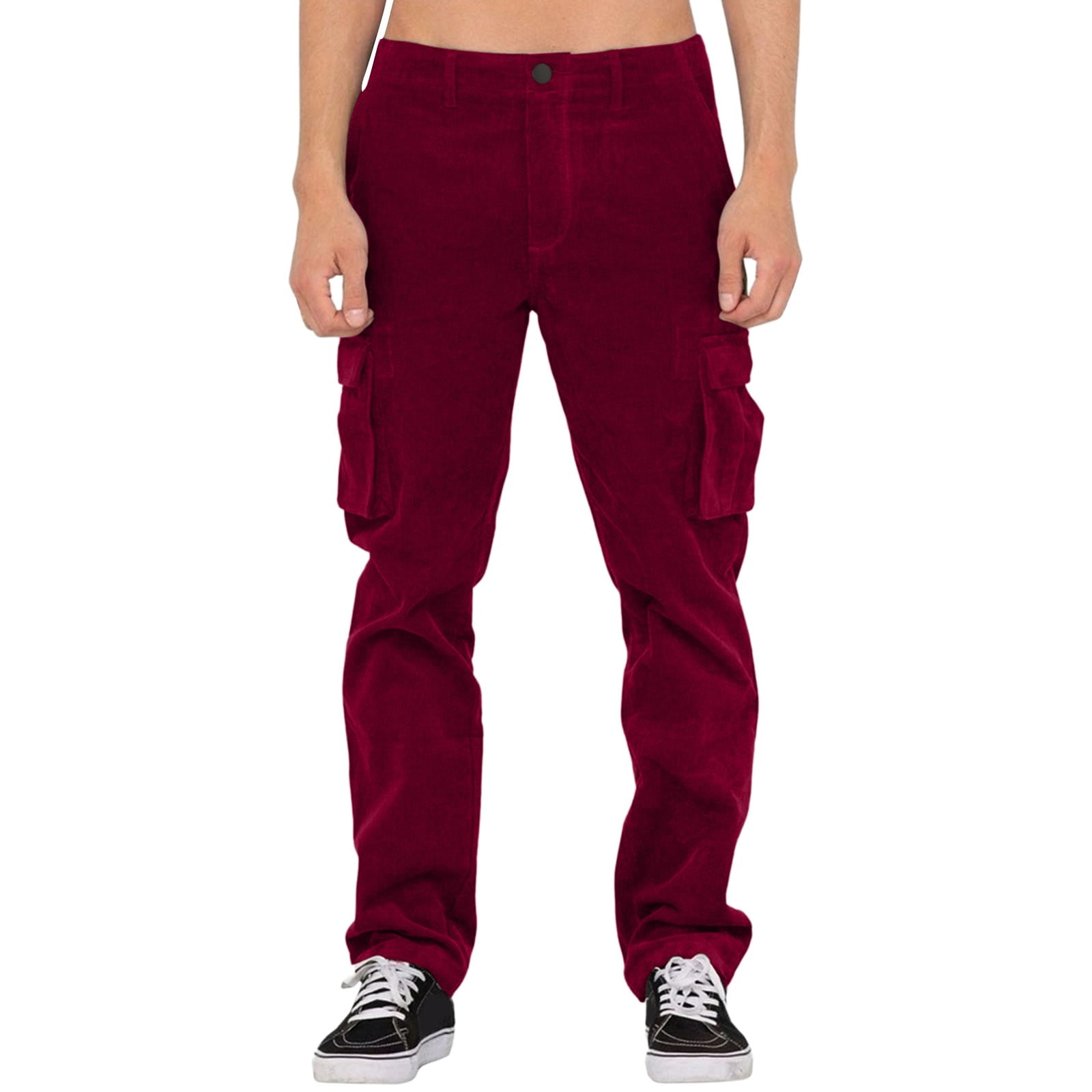 Men's Solid Color Tooling Multi-pocket Casual Pants Leggings Trousers 4 ...