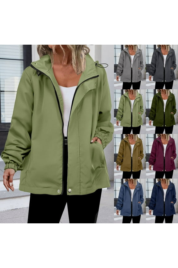 Men's Solid Color Waterproof Hooded Jacket Coat Windbreaker with Zipper Pockets for Outdoor Climbing Sport Running Hiking Travel Essentials | Sopatenor,Blue XL