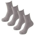thumbnail image 1 of Men's Solid Colors Fuzzy Socks 2 Pairs, Winter Warm Coral Fleece Slipper Socks for Indoor Use, Soft Cabin Stockings for Home, Cozy Non-Slip Floor Socks for Sleeping, Medium Crew Socks for Men - Gray1, 1 of 5