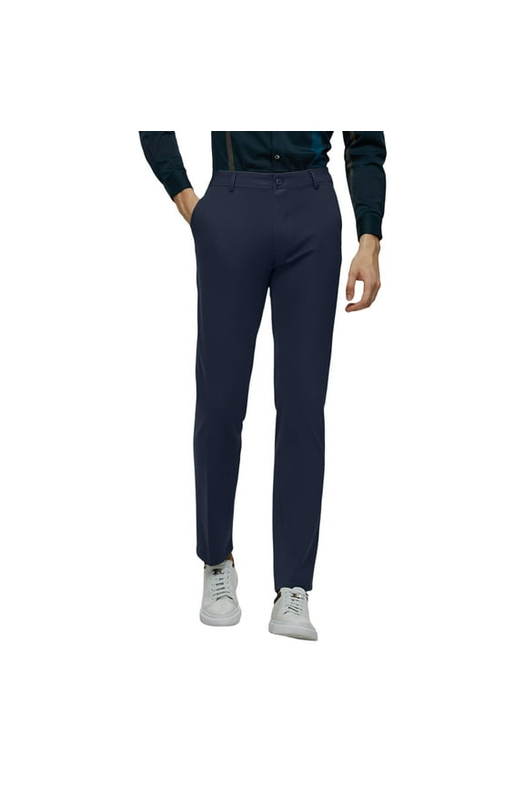 Men's Solid Colour Draped Casual Style Trousers Micro Stretch Large Size Straight Trousers