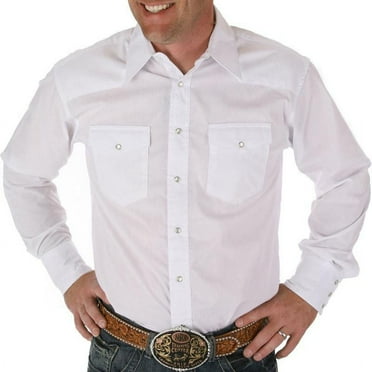 Men's Solid Cowboy Shirt - 71105Wh