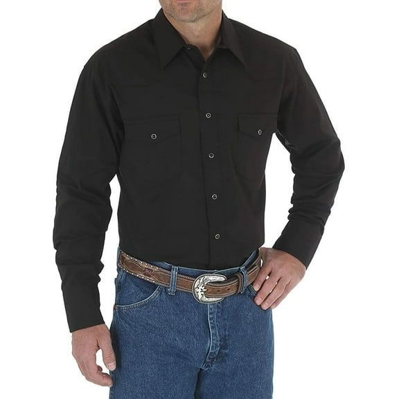 Men's Solid Cowboy Shirt - 71105Wh