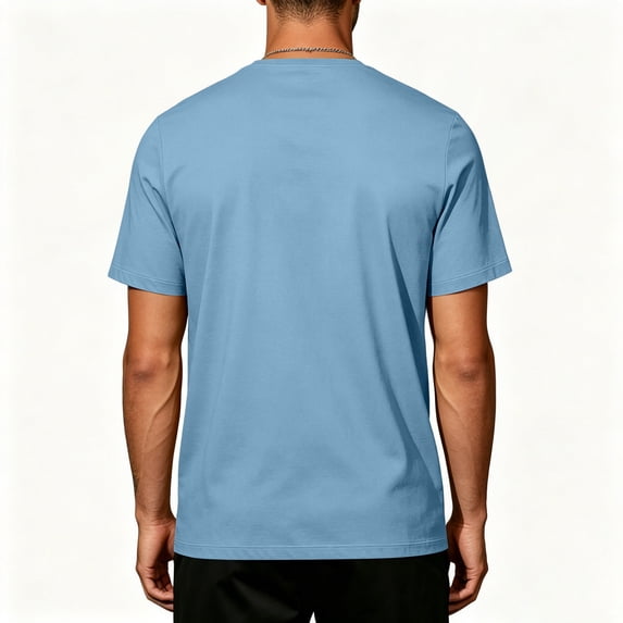Men's Solid Crew Neck Short Sleeve T-Shirt, Regular Fit Lightweight Casual Basic Summer Top M