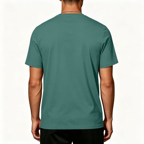 Men's Solid Crew Neck Short Sleeve T-Shirt, Regular Fit Lightweight Casual Basic Summer Top S