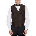 thumbnail image 1 of Men's Solid Dress Vest Bow Tie Brown for Tuxedo and Suit, 1 of 1