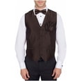 thumbnail image 1 of Men's Solid Dress Vest Bow Tie Brown for Tuxedo and Suit, 1 of 1