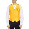 thumbnail image 1 of Men's Solid Dress Vest Bow Tie Gold for Tuxedo and Suit, 1 of 1