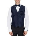 thumbnail image 1 of Men's Solid Dress Vest Bow Tie Navy for Tuxedo and Suit, 1 of 1