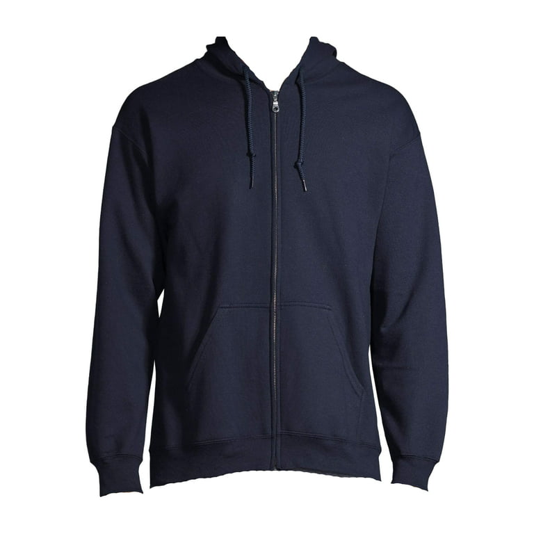 Men's Solid Fleece Full Zip Up Hoodie Jacket Sweatshirt (S, Navy) - Walmart .com