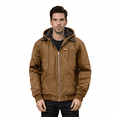 thumbnail image 1 of Men's Solid Fleece Lined Hooded Jacket, Polyester Zip Up Casual Winter Coat with Multi Pockets, 1 of 6
