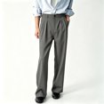 thumbnail image 1 of Men's Solid Formal Suit Pants Classic Cuffed Hem Adjustable Stretch Waist S-XL, 1 of 8