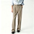 thumbnail image 1 of Men's Solid Formal Suit Pants Classic Cuffed Hem Adjustable Stretch Waist S-XL, 1 of 8