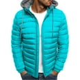 thumbnail image 1 of Men's Solid Hooded Jacket Cotton Clothing Fashion Cotton-Padded Jacket Warm Cotton Jacket Military Utility Jackets, 1 of 3