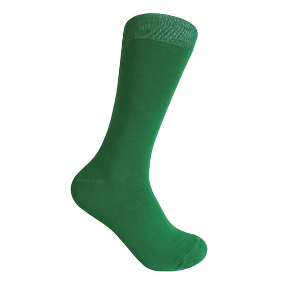Men's Solid Irish Green Color Dress Casual Socks