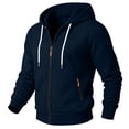 thumbnail image 1 of Men's Solid Jackets Zip Up Hoodie Lightweight Sweatshirt Full Zip Hooded Jacket Slim-Cut Regular Fit Hooded Jacket with Hidden Media Pocket, 1 of 6