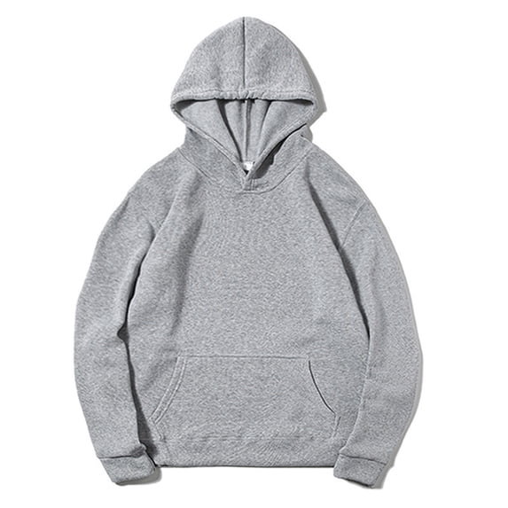 Men’s Solid Long Sleeve Hooded Pullover Sweatshirt Loose Fit Casual Athletic Hoodie For Everyday Sports Outfit Gray XXL