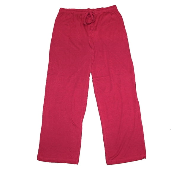 Men's Solid Lounge Pajama Sleep Pants Sleepwear Red (Small)