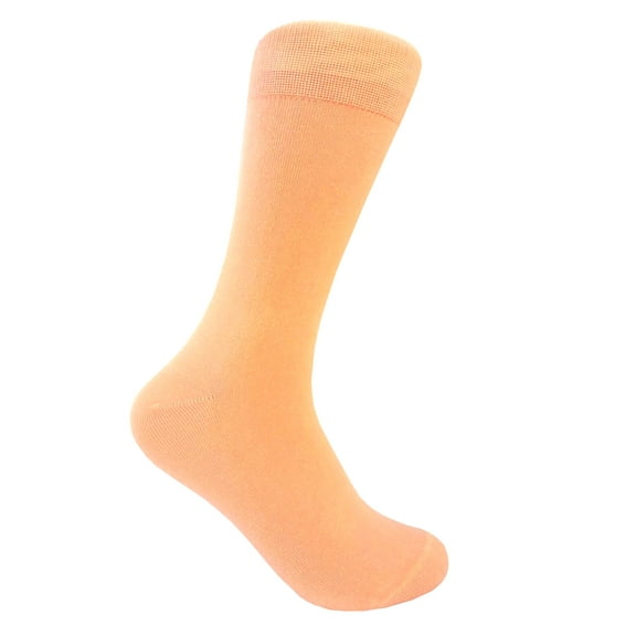 Men's Solid Peach Color Dress Casual Socks