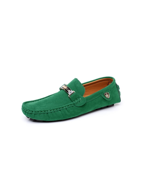 Men's Solid Pigskin Slip On Driving Loafers, Breathable Flat Round Toe Casual Moccasin Shoes for Summer Daily Wear