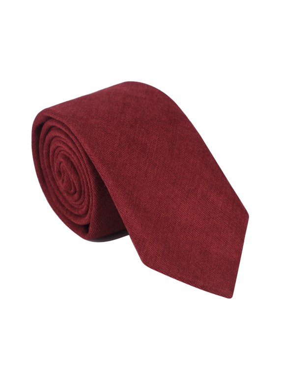 Men's Solid Plain Cotton Necktie Wedding Party Business Formal Work Neck Tie