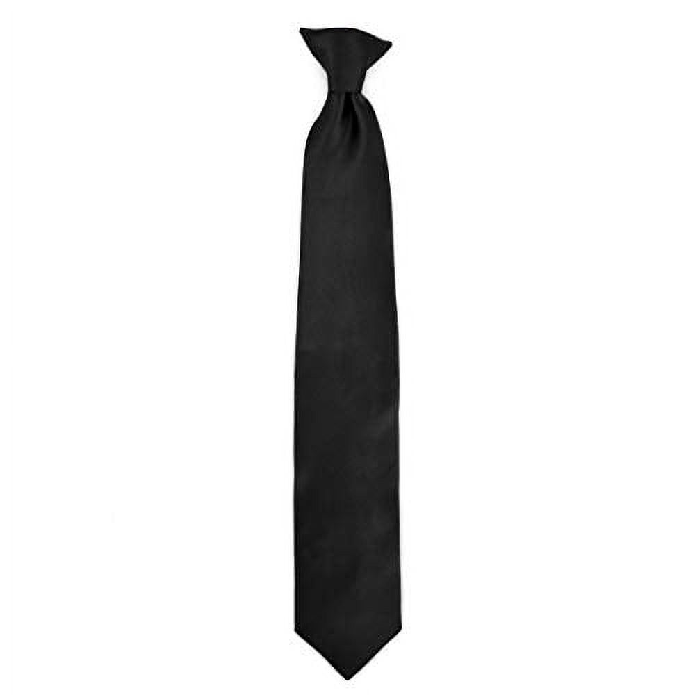 Men's Solid Poly Clip On Tie-Black - Walmart.com